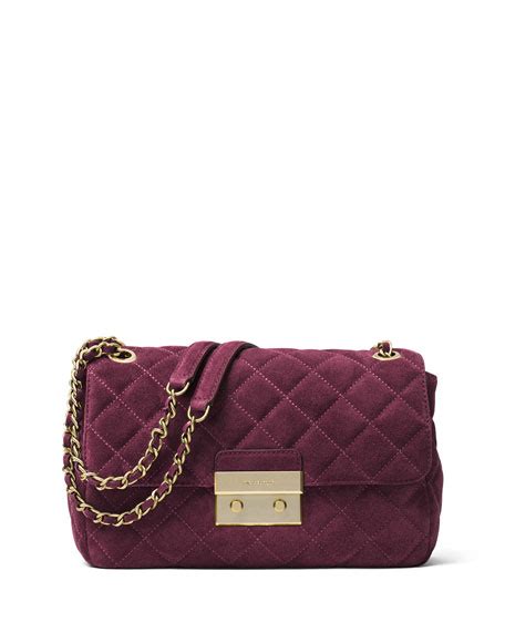 michael michael kors sloan large quilted shoulder flap plum|michael michael kors sloan large quilted shoulder flap.